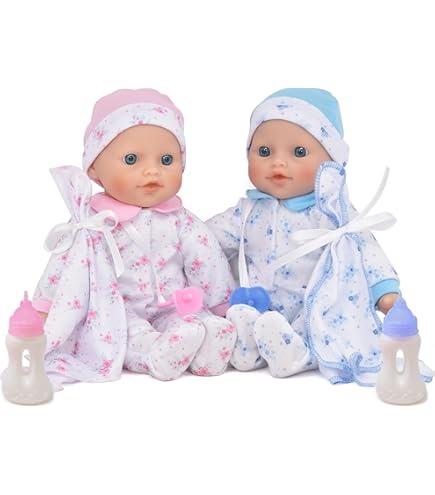 Amazon | eDollable 12インチ リアルな双子のベビードール 服と