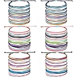Hicarer 36 Pieces Handmade Friendship Braided Bracelet Adjustable Colorful Bracelet Colorful Wrist Cord Anklets Jewelry for W
