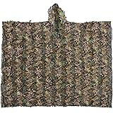 Sutekus ポンチョ型 カモフラージュ サバゲー 戦闘服 ギリースーツ フード付き