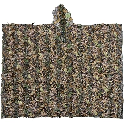 Amazon.co.jp: ギリースーツ ポンチョ型 フード付き メッシュ ウッド