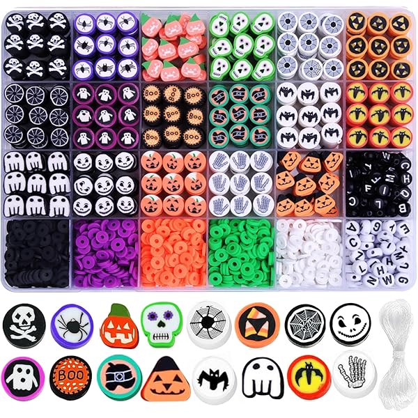 URROMA 427 Stück Halloween DIY Craft Beads, Halloween Beads