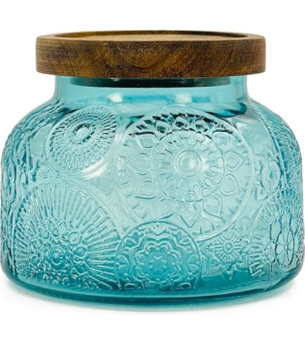 Amazon｜ANSQU(アンスク) ブルーガラスジャー 23.7液量オンス