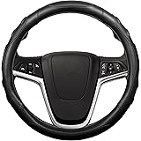 AURAX ハンドルカバー sサイズ 軽自動車 普通車 ステアリングカバー 36.5-37.9cm 3Dグリップ 滑り止め (ブラック)