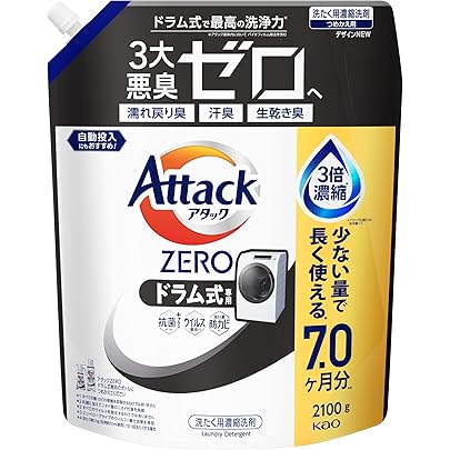Amazon | 花王 アタックZERO ドラム式専用 詰替 超特大 1140g