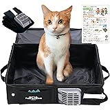 【防災士のこだわり満載】どこでもネコトイレ [折りたたみ 猫用 ポータブル 猫トイレ 撥水 お手入れ簡単 旅行 お出かけ 防災 避難 セカンドトイレ] (普通ｻｲｽﾞ)