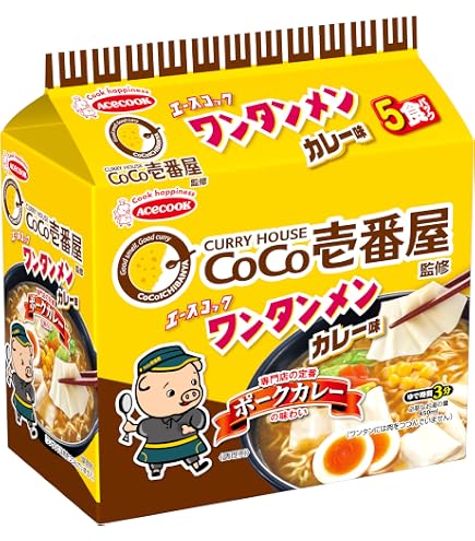 Amazon.co.jp: ワンタンメン CoCo壱番屋監修 カレー味 1パック(5食入