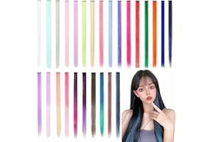FESHFEN One-Touch Extensions, Color Extensions, Hair Extension, Point Wig, Long, Clip-in, Set of 6, Single Color (Orange)