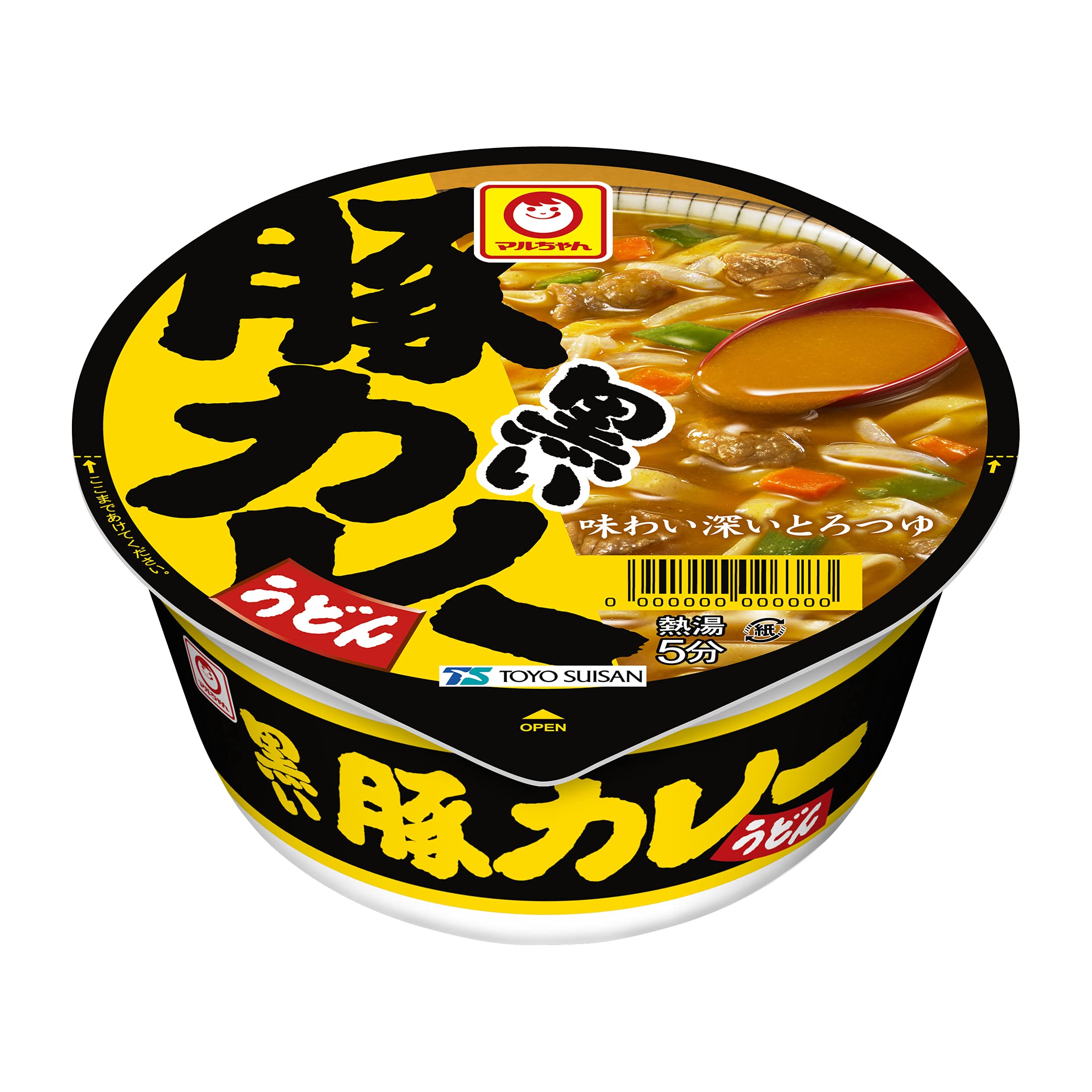 【タイムセール】【1,264円】 マルちゃん 黒い豚カレーうどん 87g×12個