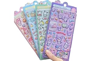 Nessisland ボンボンドロップ 立体シール, キャラクターデコレーション, 4枚セットN2