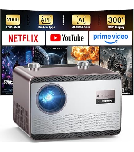 ELEPHAS Smart 4K Projector with WiFi and Bluetooth - Compatible