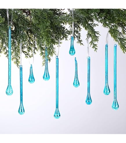 Aazon.co: Vercraft 100 Pcs Christas Tree Ornaents Clear Acrylic Hanging Teardrop Ornaents 5