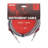 D'Addario ダダリオ シールドケーブル (ギターシールド) Custom Series Braided Instrument Cable グレー PW-BG-10BG (3.0m S-S) 【国内正規品】