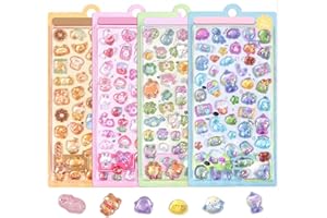 mefeny ぷくぷくシール ぷくぷく ぷっくりシール 立体 かわいい 4枚セット ごほうび キラキラ 韓国 子供 大容量 スマホケース 手帳 diy 贈り物 B