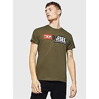 [ディーゼル] メンズ Tシャツ Wロゴ 半袖 クルーネック プリント 00SDP10091A