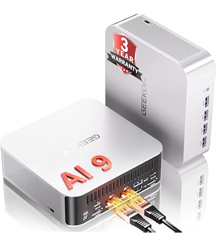 GEEKOM AE8 AI Mini PC, AMD Ryzen 9 8945HS Processor Mini Computer
