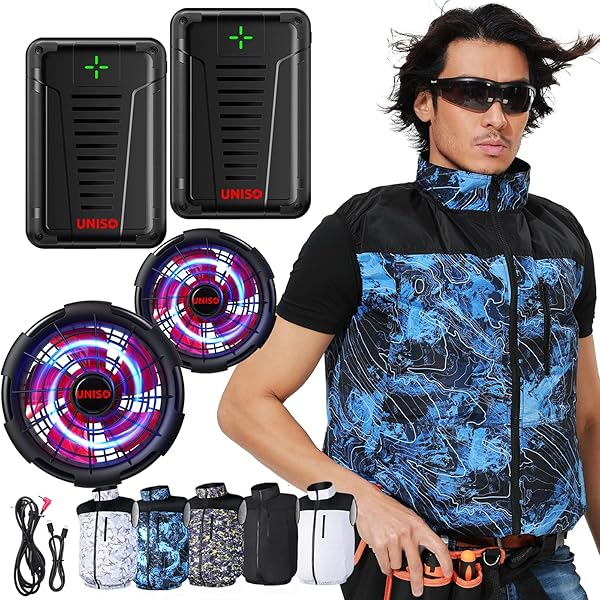 Amazon.co.jp: [UNISO] 空調作業服 UPF50+熱中症対策 男女兼用 LL