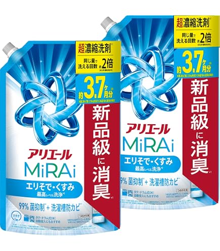 Amazon | P&G アリエールMiRAi 超濃縮 部屋干し&スポーツ 詰替特大