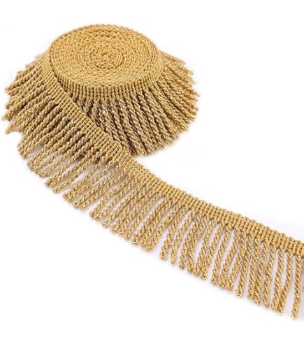 Gold Metallic Fringe Trim: Silky Tassel Trim For Costumes