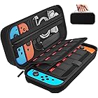 Carrying Case for Nintendo Switch & Switch OLED Model,with 20 Games Cartridges Protective Hard Shell Travel Carrying Case Pou