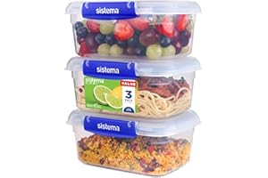 Sistema 1L Rectangle 3 Pack Klip It Plus