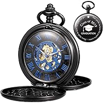 Amazon | TREEWETO 刻印機械式懐中時計 卒業ギフト ダブルカバー