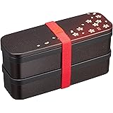 たつみや(Tatsumiya) 茜桜 スリム二段弁当 茜桜赤 サイズ：約W17.5 D6 H9 50094