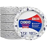 Dixie Ultra Paper Plates, 10 1/16 inch, Dinner Size Printed Disposable Plate, 172 Count (4 Packs of 43 Plates), Packaging and