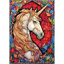 ステンドグラス Unicorn ユニコーン青の大判 グラスマスターズ社 Amazon.co.jp: Offito ユニコーンダイヤモンドペインティング