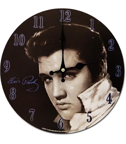 Vntage Elvs Presley Pendulum Clock. Battery Operated. Takes Two AA - View #7