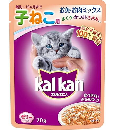 Amazon.co.jp: カルカン パウチ 12ヶ月までの子ねこ用 まぐろ 70g