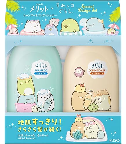 Amazon | メリット シャンプー&コンディショナー ポンプペア ちいかわ