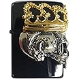 Zippo(ジッポー) オイルライター スカル チタンブラック/メタル(金メッキ&シルバーイブシ) BBZ-スカルKA2