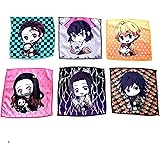 6枚セット for 鬼滅の刃 無限列車編 ミニ タオル ハンカチfor 禰豆子 炭治郎 我妻 善逸 伊之助 胡蝶しのぶ 富岡義勇 幼稚園 ギフト 和柄 子供 ミニタオル フェイスタオル ミニタオル 吸水速乾 ハンドタオル ハンカチ ミニハンカチ フェ