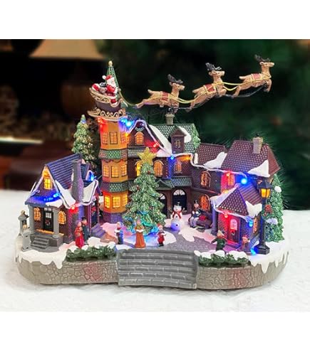 クリスマスビレッジ LEDライト付き Amazon.co.jp: Moments In Time クリスマスビレッジ 20個セット LED