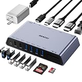 BENFEI 12-in-1 USB A/C ドッキングステーション Docking Station、デュアル HDMI ディスプレイ/6*USB ポート/SD/TF カードリーダー/1Gbpsギガビットイーサネットネットワーク/3.5mm メスヘッドフォンジャック付き Windows および Mac と互換性あり