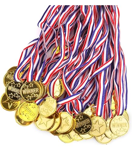 Caydo 100 Pieces Gold Medals For Kids Medals For Awards Plastic Winner Award Medals For Kids - View #2