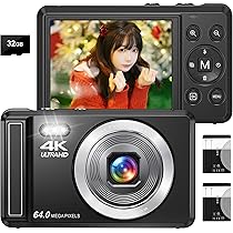 Amazon | デジカメ 4K 6400万画素 デジタルカメラ 30FPS AF