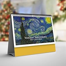 Amazon Co Jp 卓上カレンダー21年ヴィンセントヴァンゴッホ世界的に有名な絵画印象派デスクトップカレンダー飾り横型 文房具 オフィス用品