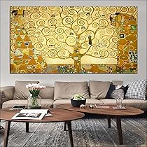 巨大 クリム 生命の木 抽象画 Tree of Life キャンバス 夜の月 巨大 クリムト 生命の木 抽象画 Tree of Life キャンバス 青