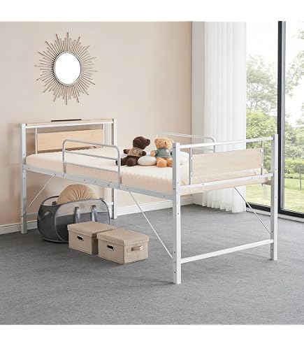 Amazon｜シングルベッド パイプベッド ベッドフレーム 一人暮らし 収納
