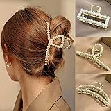 3個セット バンスクリップ ヘアクリップ バナナクリップ ヘアピン パールヘアピン ヘアバレッタ 大粒パール ヘアアクセサリー 髪留め クリップ 髪飾り 大きめヘアピン ヘアアレンジアクセント 韓国風 シンプル おしゃれ 贈り物 レディース用