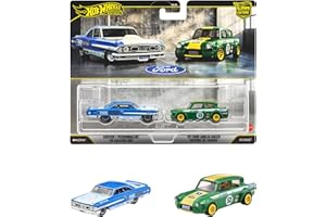 ホットウィール(Hot Wheels) プレミアム2パック カスタム '64 ギャラクシー 500 / '67 フォード アングリア レーサー 乗り物おもちゃ ミニカー 3歳から マルチ JHW50