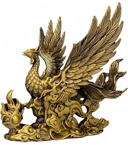 Amazon.co.jp: DeeRace 【フェニックス王像】鳳凰 真鍮 風水 像 置物