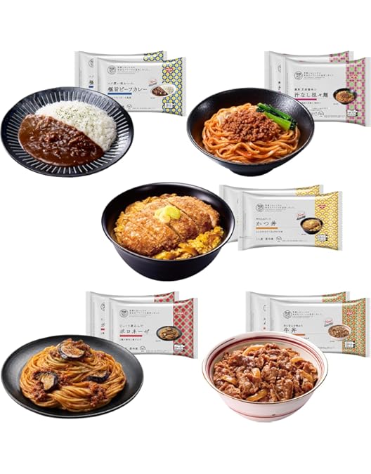 Amazon | 完全メシDELI 日清食品 冷凍 5食お試しセット かつ丼 牛丼