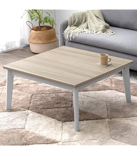 Amazon.co.jp : 折脚フラットヒーター こたつ正方形 80cm ホワイト DCH