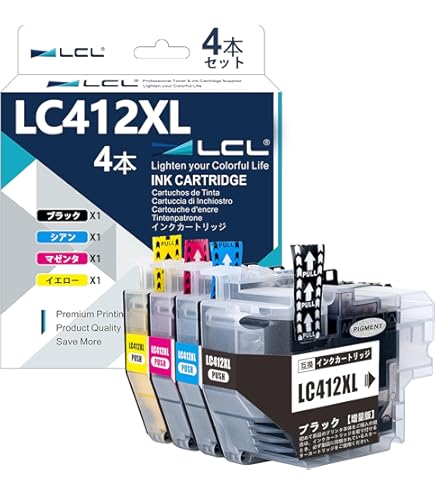 Amazon.co.jp: LCL Brother用 ブラザー用 LC412 LC412XL LC412BK