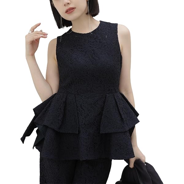 Amazon.co.jp: [アニュアンス] パイピングジャガードワンピース BLACK