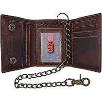 小物 Kaiko - Flat Type Wallet Chain CAZORO RFID Blocking Men's Tri-fold Vintage Leather Biker