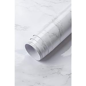 【DIYプロも推薦】 大理石シート 壁紙シール リメイクシート 40×400cm 《解説動画付》 防水-耐熱-防油 光沢…