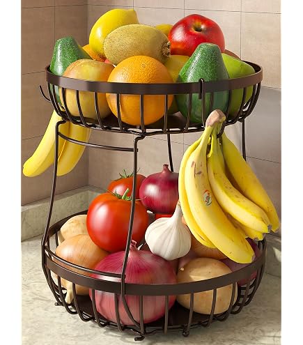 TOPBATHY Collapsible Stainless Steel Rotating Fruit Basket - 42x42x23cm, Decorative Bowl For Kitchen, Living Room, Party - View #8